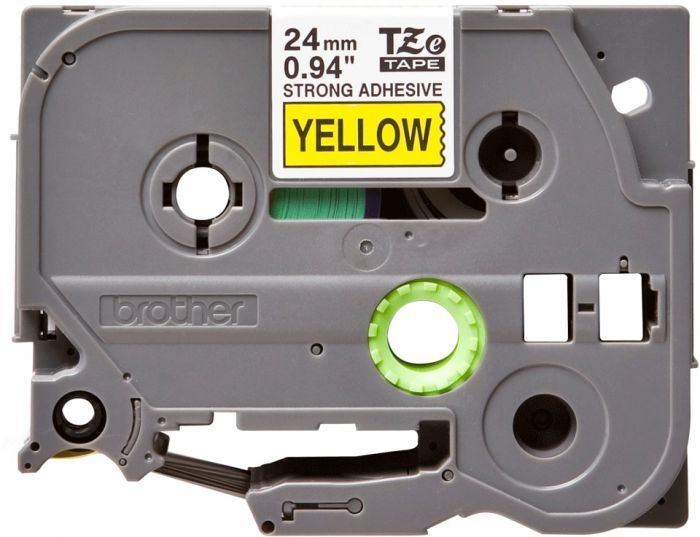 Стрічка Brother 24mm суперклейка, чорний на жовтому