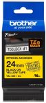 Стрічка Brother 24mm суперклейка, чорний на жовтому