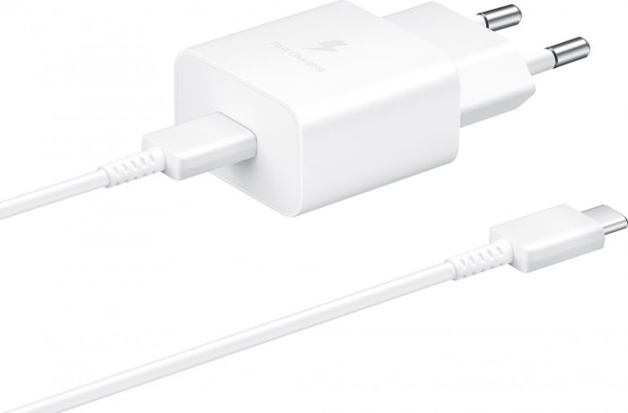 Мережевий зарядний пристрій Samsung 15W Power Adapter (w C to C Cable) White