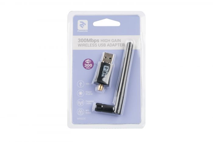 WiFi-адаптер 2E PowerLink WR820E N300, Зовнiшня знімна антена, USB2.0