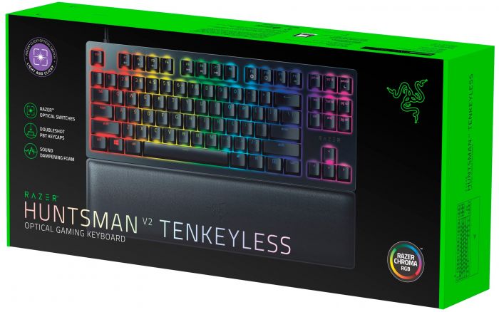 Клавіатура ігрова Razer Huntsman V2 Tenkeyless Purple Switch USB RU Black