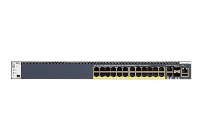 Комутатор NETGEAR M4300-28G-POE+ (GSM4328PA) 24x1GE PoE+, 2x10GE, 2xSFP+, керований L3 з можливістю стекування