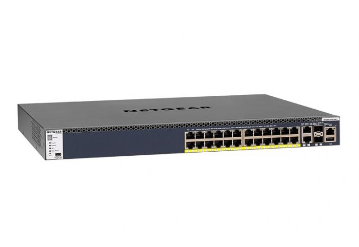 Комутатор NETGEAR M4300-28G-POE+ (GSM4328PA) 24x1GE PoE+, 2x10GE, 2xSFP+, керований L3 з можливістю стекування