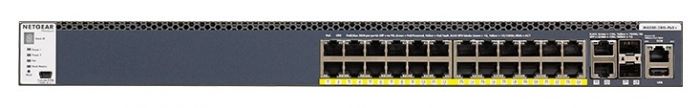 Комутатор NETGEAR M4300-28G-POE+ (GSM4328PA) 24x1GE PoE+, 2x10GE, 2xSFP+, керований L3 з можливістю стекування