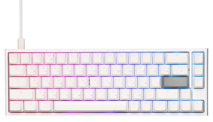 Клавіатура Ducky One 2 SF Cherry Speed Silver RGB LED RU White