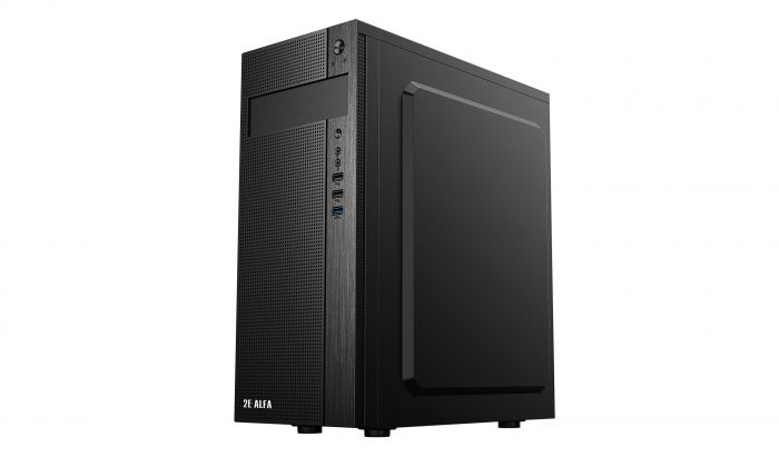 Корпус 2E ALFA (E185) MidT, 2xUSB2.0, 1xUSB3.0, сталь (бічна панель), без БЖ, чорний