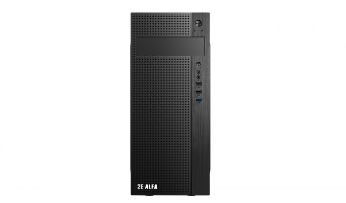 Корпус 2E ALFA (E185) MidT, 2xUSB2.0, 1xUSB3.0, сталь (бічна панель), без БЖ, чорний