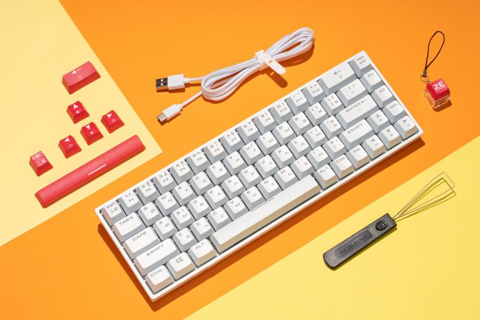 Клавіатура 2E GAMING KG370 RGB 68key Gateron Blue Switch USB White UKR