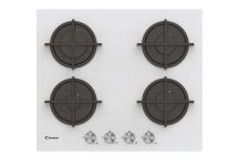 Варильна поверхня газова Candy CSG6PW 4-конф/cкло/чавун/упр.фронт/механiчна/білий