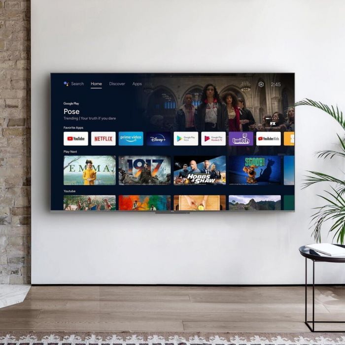 Телевізор 65" QLED TCL 65C728 Smart, Android, Silver