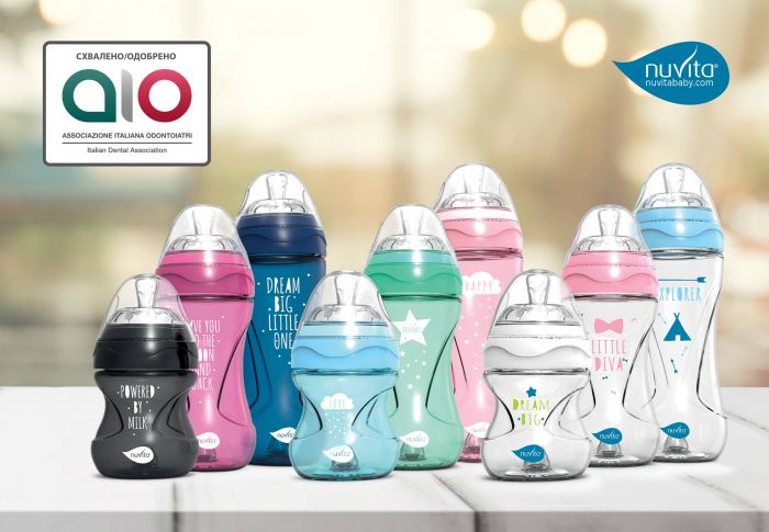 Дитяча Антиколікова пляшечка Nuvita NV6051 Mimic Collection 330мл рожева