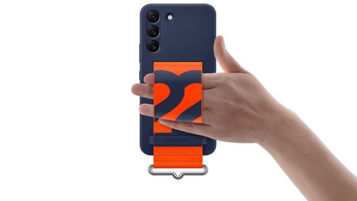 Чохол Samsung Silicone with Strap Cover для смартфону Galaxy S22 Ultra (S908) Navy
