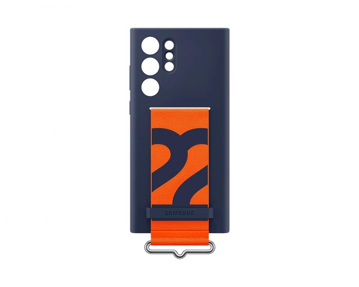 Чохол Samsung Silicone with Strap Cover для смартфону Galaxy S22 Ultra (S908) Navy