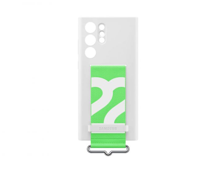 Чохол Samsung Silicone with Strap Cover для смартфону Galaxy S22 Ultra (S908) White