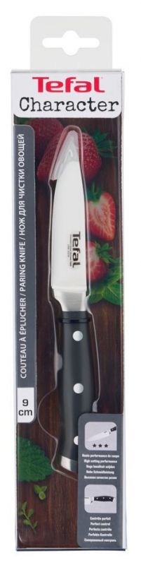 Кухонний ніж для чищення овочів Tefal Character, довжина леза 9 см, нерж. сталь, пластик