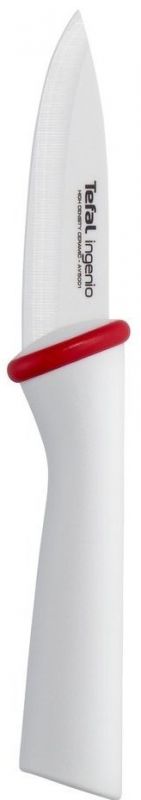 Кухонний ніж для чищення овочів Tefal Ingenio Ceramic White, довжина леза 8 см, кераміка, чохол