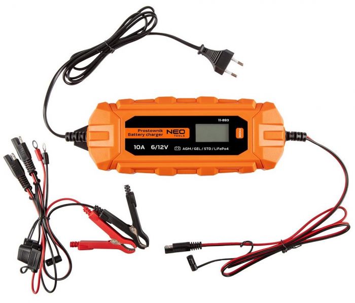 Зарядний пристрій Neo Tools, 10А/160Вт, 3-200Ач, для автомобільних акум. AGM/GEL
