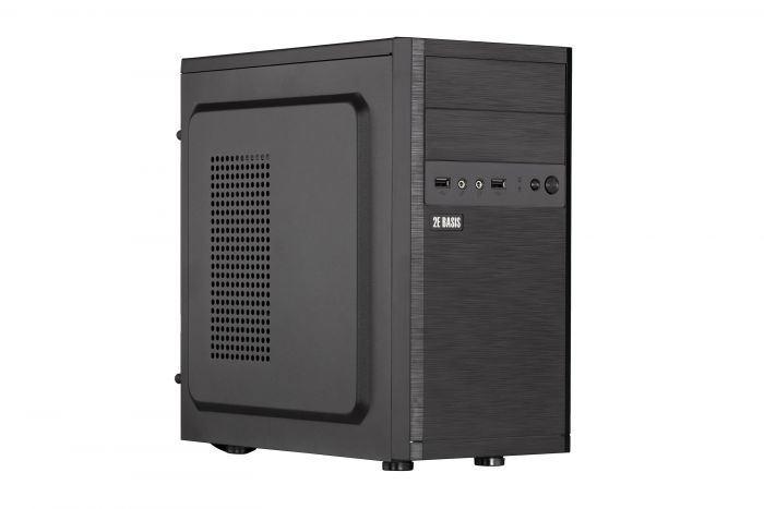 Корпус 2E BASIS (RD863-400) з БЖ 2EATX400, MiniT, Micro ATX,Mini ITX,2xUSB2.0,сталь з перфорацією(бічна панель),чорний