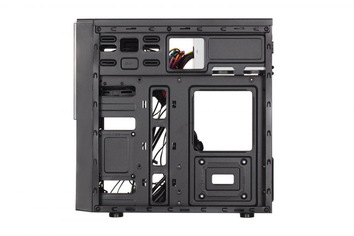 Корпус 2E BASIS (RD8603U-400) з БЖ 2EATX400,MiniT, Micro ATX,Mini ITX,2xUSB2.0,USB3.0,сталь з перфорацією(бічна панель),чорний