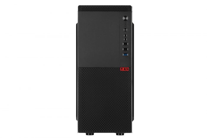 Корпус 2E ALFA (E130) MidT,2xUSB2.0,1xUSB3.0,1х80мм,сталь з перфорацією(бічна панель),без БЖ,чорний