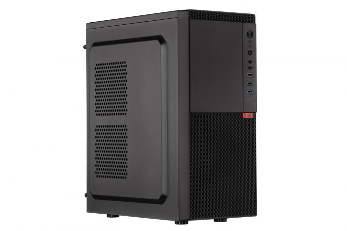 Корпус 2E ALFA (E130) MidT,2xUSB2.0,1xUSB3.0,1х80мм,сталь з перфорацією(бічна панель),без БЖ,чорний