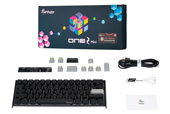 Клавіатура Ducky One 2 Mini Cherry Red RGB LED UA/RU Black-White