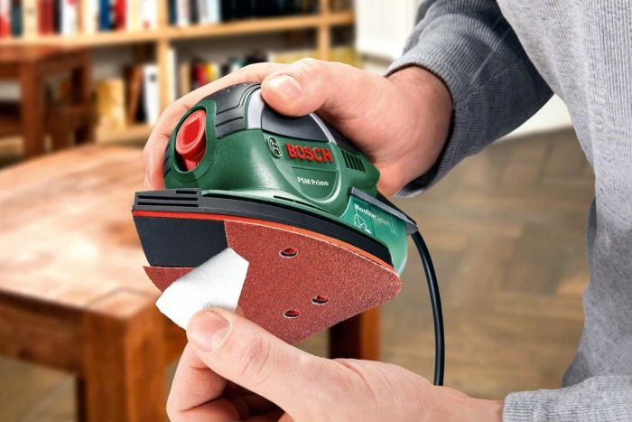 Вібраційна шліфмашина Bosch PSM Primo, 50Вт, 12000 об/хв, платформа 93см?, 0.6кг