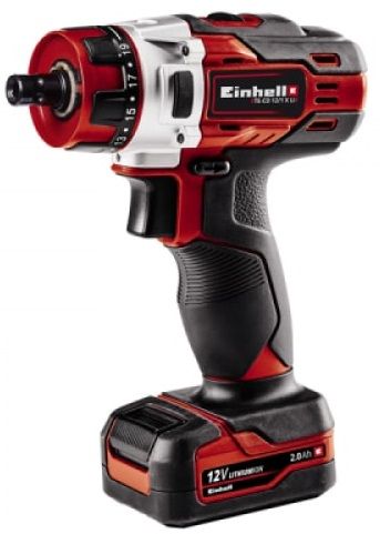 Шуруповерт-дриль Einhell TE-CD 12/1 X-Li, 12В, 2 Аг, 0-400/01400 об/хв, 0.8-10мм, 1.16 кг