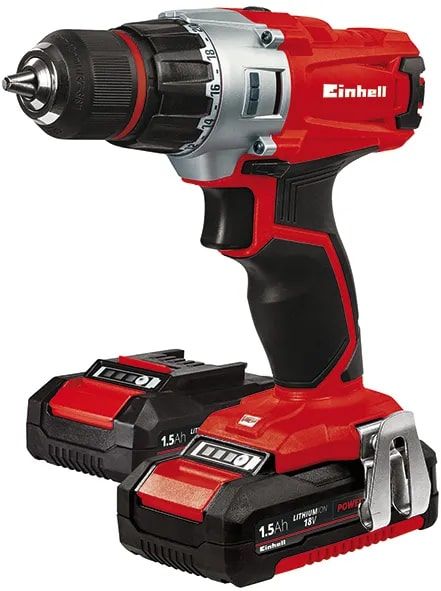 Шуруповерт-дриль Einhell TE-CD 18/2 Li Kit, PXC, акум., 2х18В 1.5Ah, ШЗП, 44Нм, 350/1250 об/хв, 1.25кг