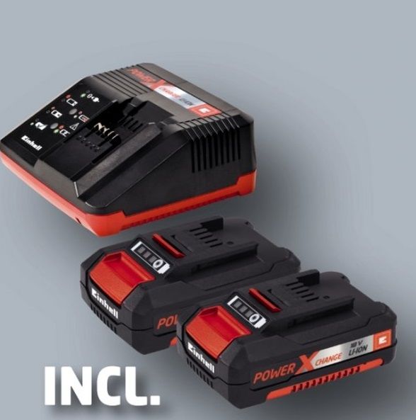 Шуруповерт-дриль Einhell TE-CD 18/2 Li Kit, PXC, акум., 2х18В 1.5Ah, ШЗП, 44Нм, 350/1250 об/хв, 1.25кг