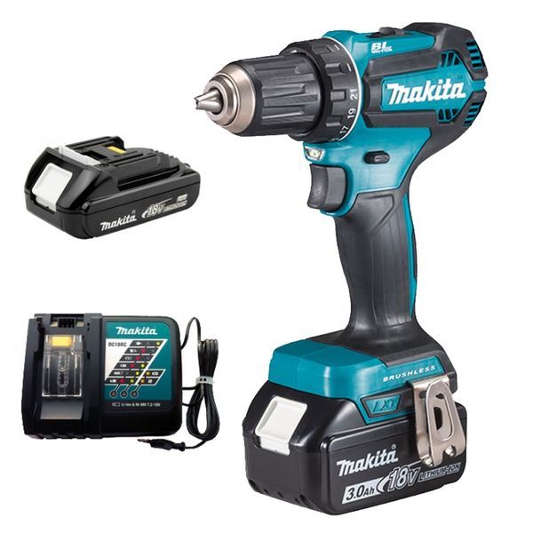 Шуруповерт-дриль Makita DDF485FYX3, акум, 18В, 3 Аг, LXT, 0-500/0-1900 об/хв, 50/27Нм, 1.4кг