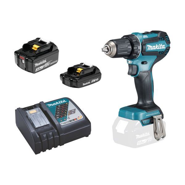 Шуруповерт-дриль Makita DDF485FYX3, акум, 18В, 3 Аг, LXT, 0-500/0-1900 об/хв, 50/27Нм, 1.4кг