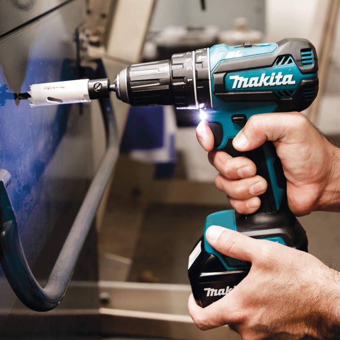 Шуруповерт-дриль Makita DDF485RFJ, акум, LXT, 18В, 3 АГ*2шт, DC18RC, кейс Makpac, 50/27Нм, 1.4-1.7 кг