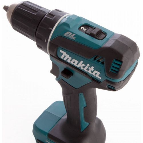 Шуруповерт-дриль Makita DDF485RFJ, акум, LXT, 18В, 3 АГ*2шт, DC18RC, кейс Makpac, 50/27Нм, 1.4-1.7 кг