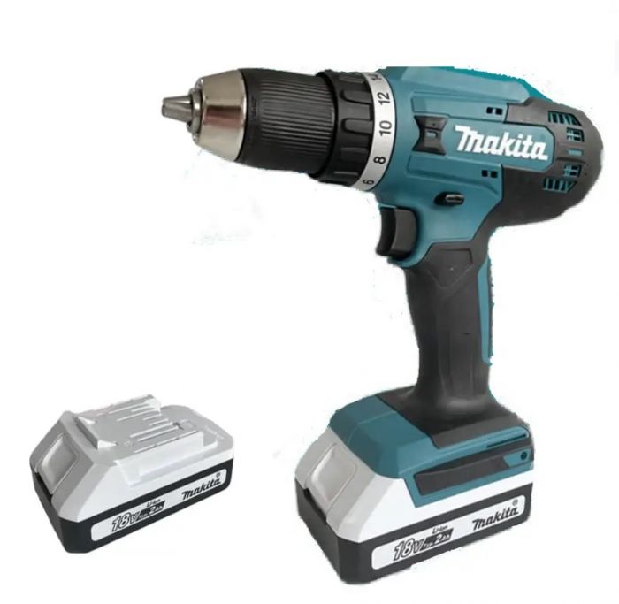 Шуруповерт-дриль Makita DF488D004, акум., 18В, 2 Аг, 0-400/0-1400 об/хв, 1.5-13мм, 16 + D, 42/24 Нм, 1.7 кг