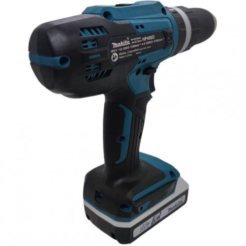 Шуруповерт-дриль Makita HP488DWE, акум., 18Вх2шт., 1.5Ач, 24Нм, 1.7 кг