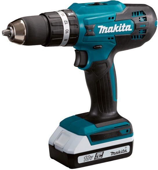 Шуруповерт-дриль Makita HP488DWE, акум., 18Вх2шт., 1.5Ач, 24Нм, 1.7 кг