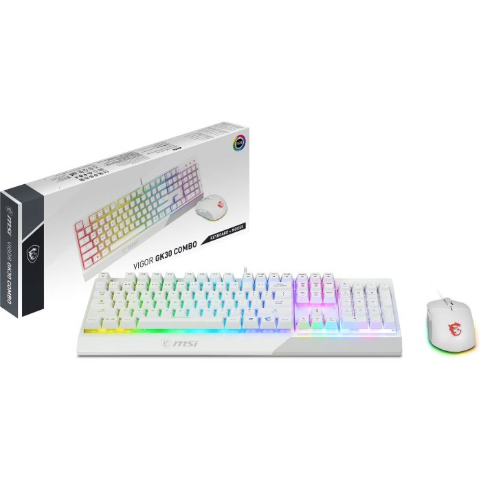 Геймерська клавiатура i миша MSI Vigor GK30 COMBO WHITE UA S11-04UA302-CLA