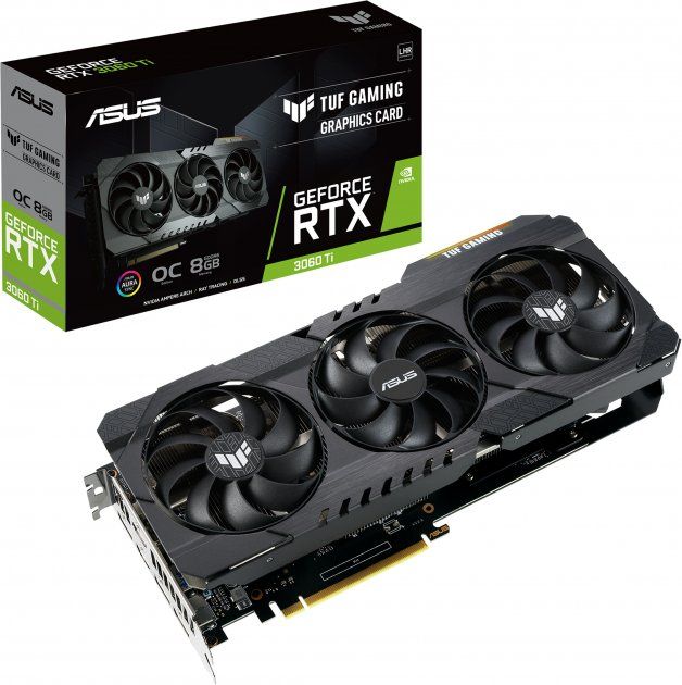 Вiдеокарта ASUS GeForce RTX3060 Ti 8GB GDDR6 TUF GAMING OC V2 LHR