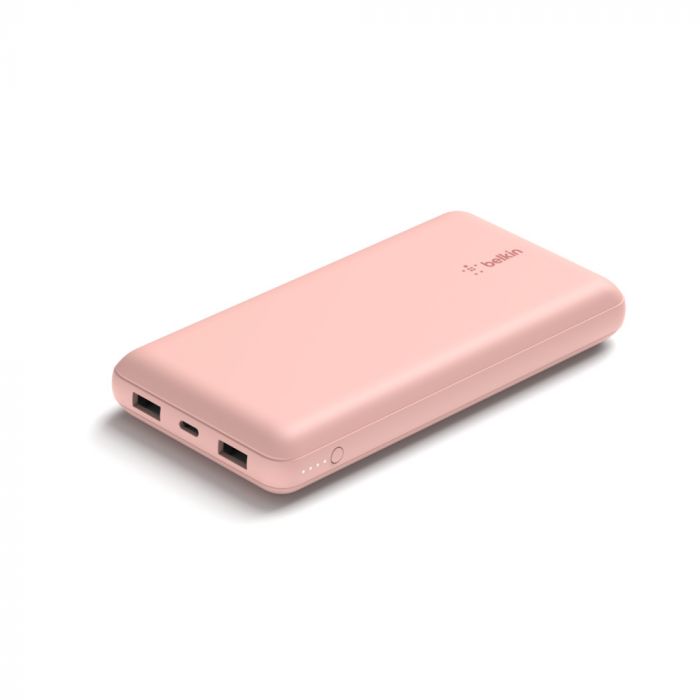 Універсальна літієва батарея Power Bank Belkin 20000mAh 15W Dual USB-A, USB-C Rose Gold