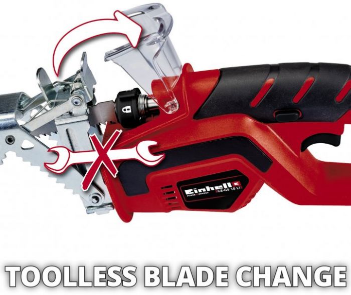 Пила сабельна садова акумуляторна Einhell GE-GS 18 Li Kit 2,5 Ah, акум. 2,5 Аг, 150 мм, 1.14 кг