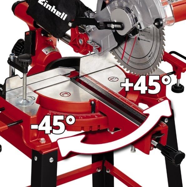 Пила торцовочна Einhell TC-SM 2531/2 U, 1900Вт, диск 254x30x2,8мм, 4800 об/хв, 17.76кг