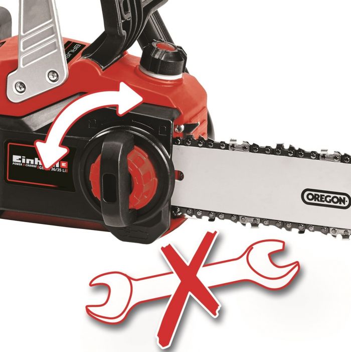 Пила ланцюгова Einhell GE-LC 36/35 Li-Solo, PXC, акум., безщіткова, шина 35см, 15м/с, 3.79кг, (без АКБ та ЗП)