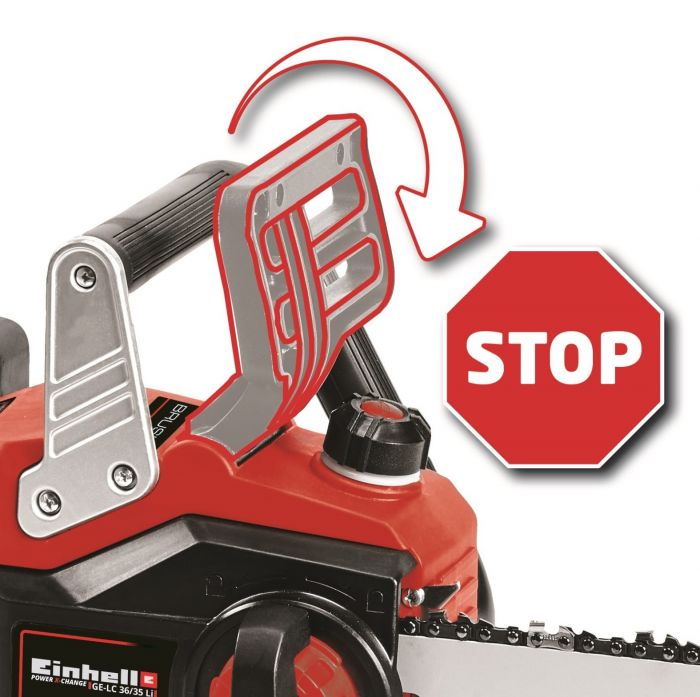 Пила ланцюгова Einhell GE-LC 36/35 Li-Solo, PXC, акум., безщіткова, шина 35см, 15м/с, 3.79кг, (без АКБ та ЗП)