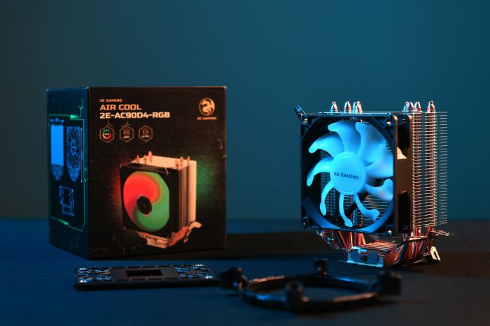 Процесорний кулер 2E GAMING AIR COOL (AC90D4-RGB) RGB,775,115X,1366, FM1,FM2,AM2,AM2+,AM3,AM3+,AM4, 90мм,2510-4pin, TDP 130W