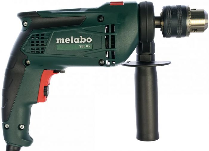 Дриль ударна Metabo SBE 650, швидкозажимний патрон, коробка