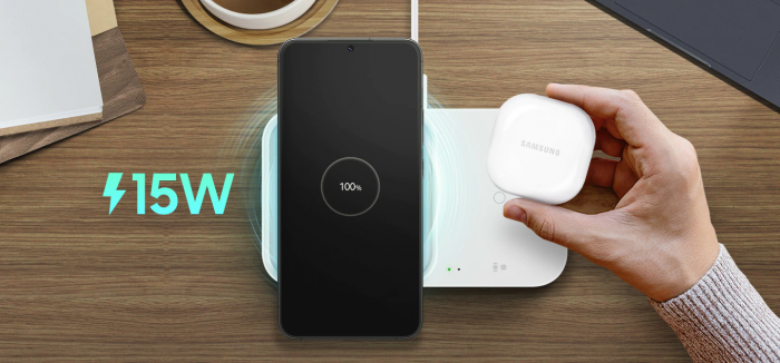 Бездротовий зарядний пристрій Samsung 15W Wireless Charger Duo (with TA) White