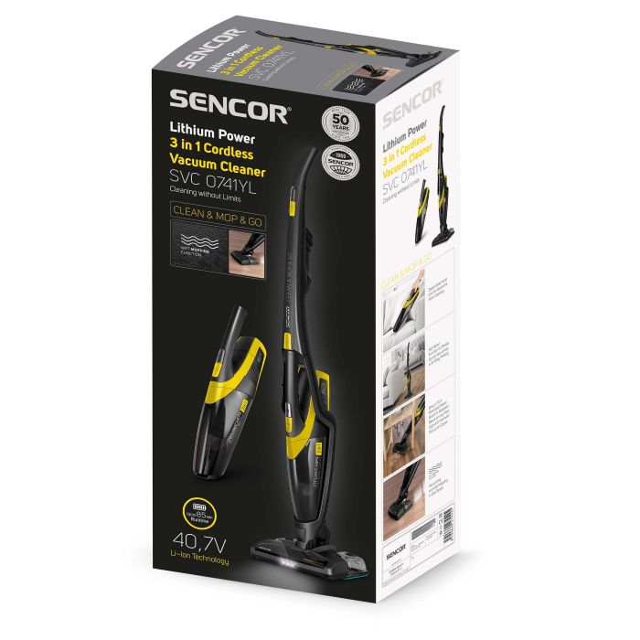 Пилосос акумуляторний Sencor  SVC0741YL