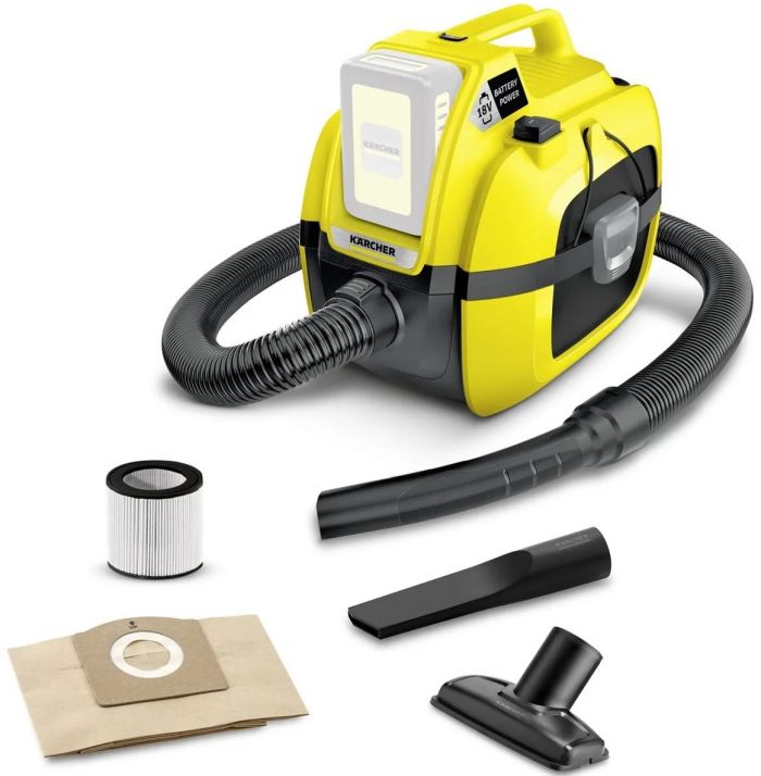 Господарський пилосос Karcher WD 1 Compact Battery, 18В, 7л, 1.2м, 3.14 кг, SOLO
