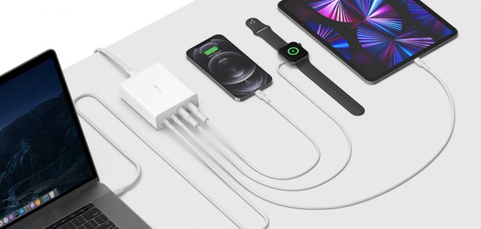 Мережевий ЗП Belkin Home Charger 108W GAN Dual USB-С/USB-A